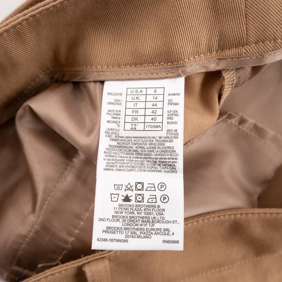 NEW BROOKS BROTHERS tan pleated trousers size 8 - Picture 8 of 10